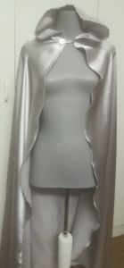 Kids Costumes to Hire - Cape with Hood - Silver - Satin - Teen